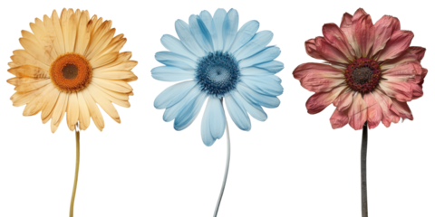 Dry flower png element set on transparent background