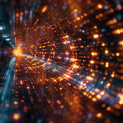 Fototapeta premium High-tech computer code background with holographic effects in 4K