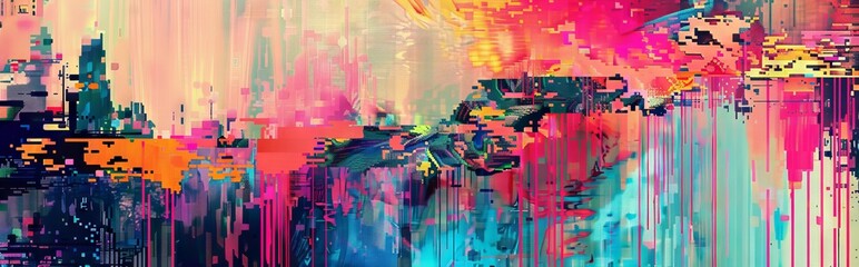 colorful Vibrant pixelated glitch art