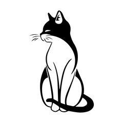 Obraz premium black and white cat