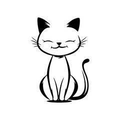 Obraz premium black and white cat