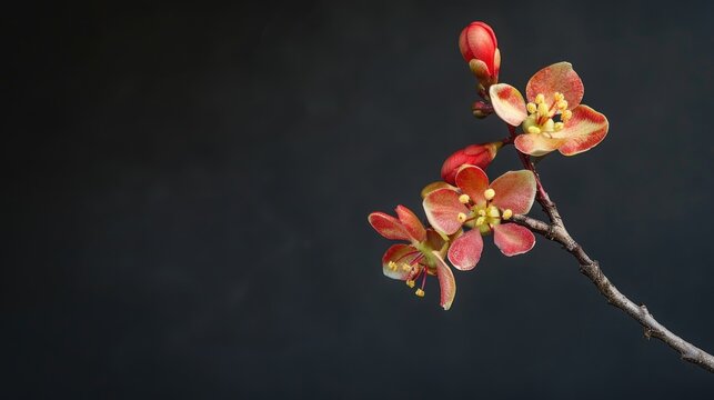 A Broken Bone Tree Flower also known as Oroxylum indicum L Kurz against a dark backdrop with room for text