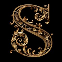 A letter S in gold royal style