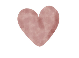 Hand-drawn watercolor illustration of a heart isolated on a white background.