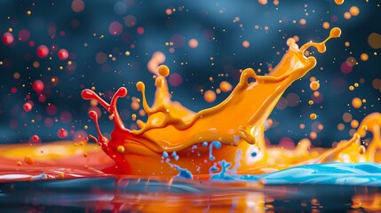 Vibrant Paint Splash Capturing Dynamic Color Motion and Artistic Expression
