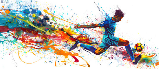 Soccer ball football player silhouette illustration vector