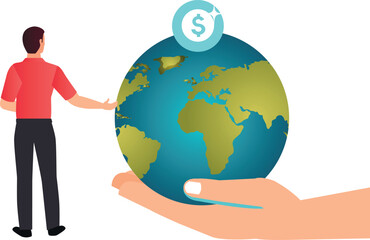 Boy is showing dollar business.