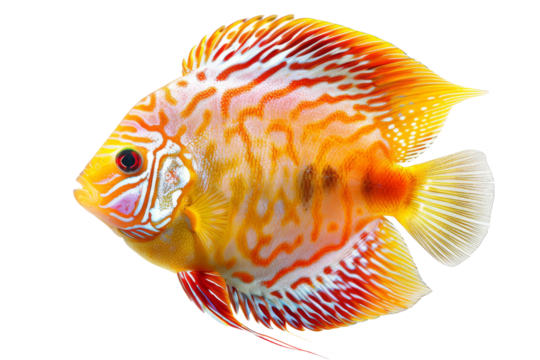 Colorful discus fish isolated on white background