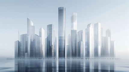 Fototapeta premium Sleek and Impressive Skyscrapers Reaching for the Sky in a Modern City Skyline