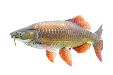 Redtail Catfish isolated on white background