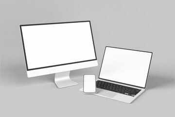 Blank browser display on laptop for web layout presentation