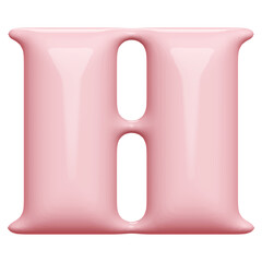 Pink Bubble Font Letter H uppercase