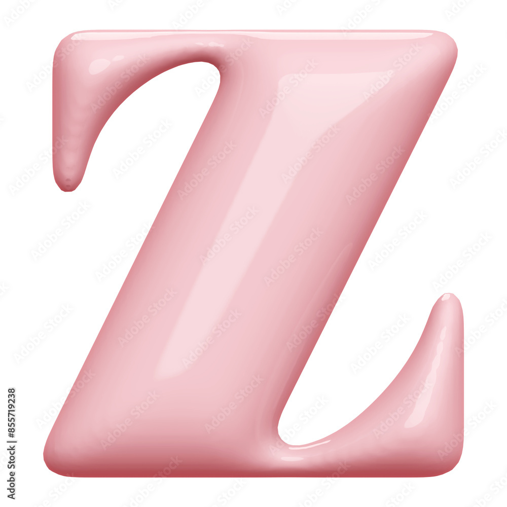 Wall mural pink bubble font letter z uppercase