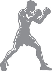 Silhouette of Boxer Sport Champions