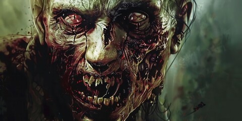 Captivating Zombie Artwork. Intriguing facial features concept