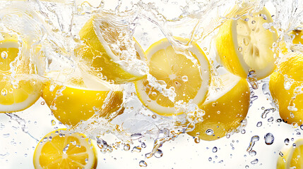 lemon falling into water