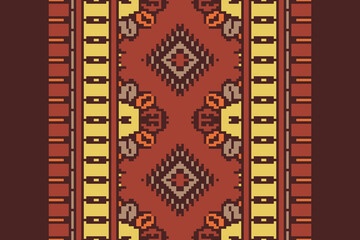 Obraz premium Carpet pattern Persian. Geometric ethnic oriental seamless pattern traditional Design for background. african pattern. rug , tile , wallpaper , Vector illustration. American