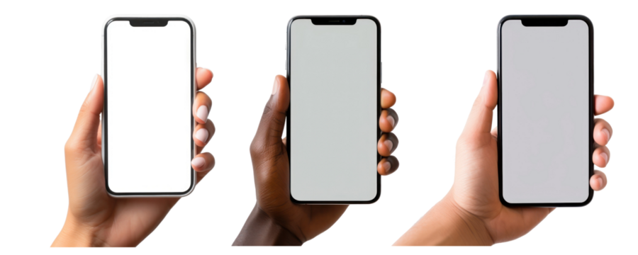 hand holding mobile phone set