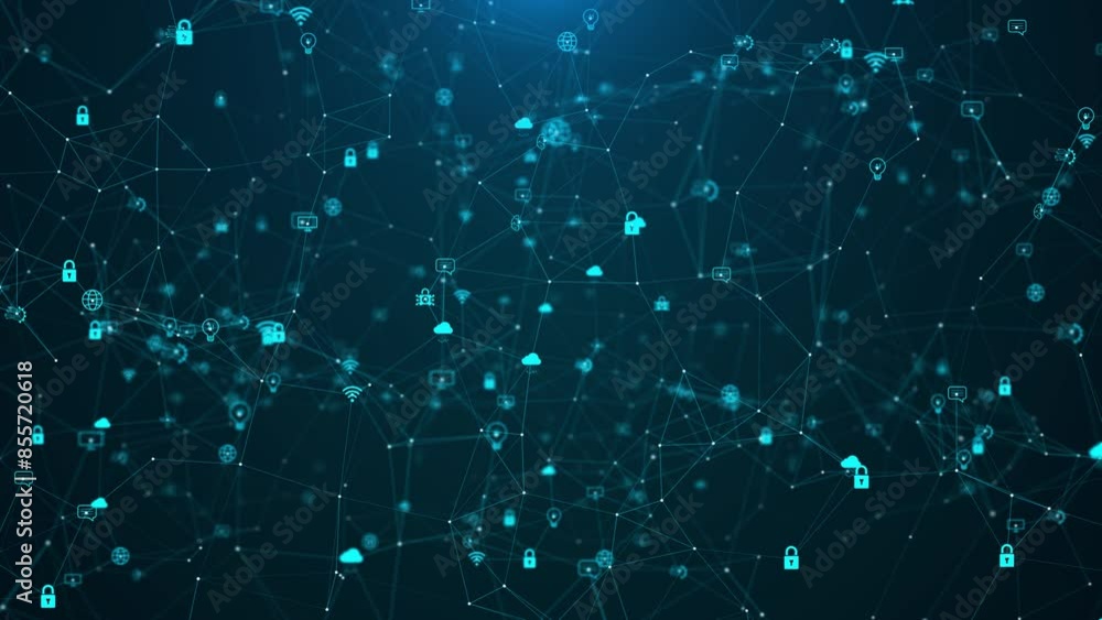Poster technology abstract digital plexus blue background for presentation, data network connection social 