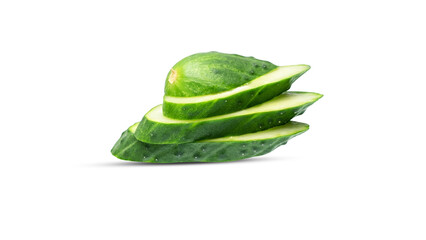 cucumber slice isolated on white background, clipping path, full depth of field. High quality photo
