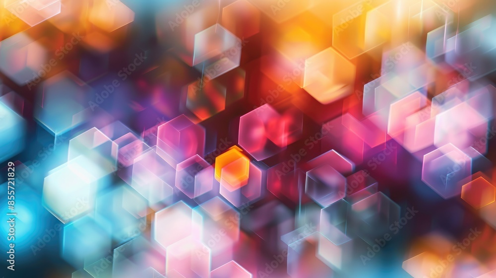 Poster blurred backdrop with diverse geometric patterns for artistic projects