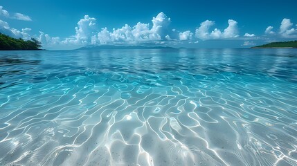 Beach transparent sea water  poster background