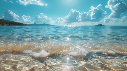 Beach transparent sea water  poster background
