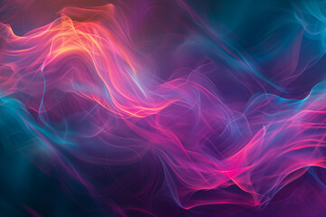 Obraz premium Colorful abstract wallpaper inspired by the Northern Lights, swirling & mesmerizing patterns of vibrant colors spread across the sky. Aurora Borealis Whispers abstract wallpaper concept banner design