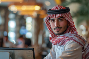 Middle Eastern Man in Office Setting 