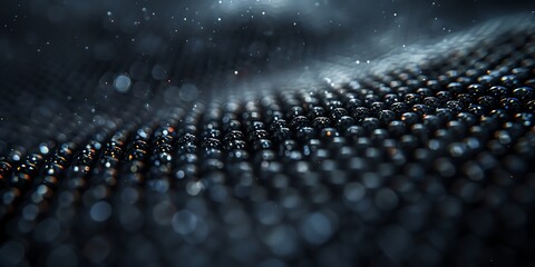 Fototapeta premium Abstract carbon textured pattern on black background, accented with fine burgundy details, black , for banner 2:1