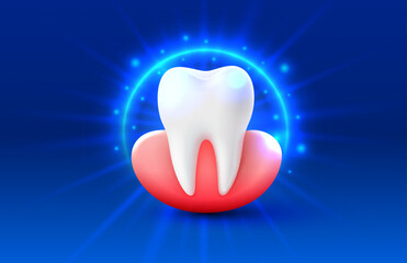 Protection of teeth, treatment against viruses and caries. Vector illustration