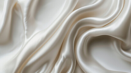 Obraz premium Close-Up of Elegant Flowing White Silk Fabric
