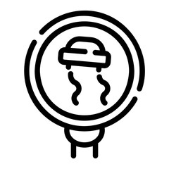 slippery road Line Gradient Icon