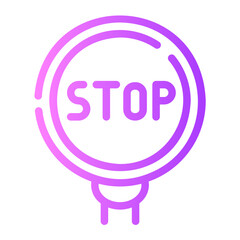 stop Line Gradient Icon