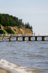 Gdynia Orłowo view of the pier and cliff.