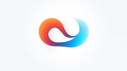 Fototapeta premium Abstract Gradient Swirl Logo with Red, Orange, Blue, and Cyan Colors