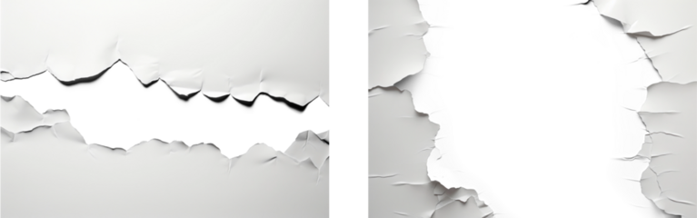 a torn paper strip on white paper line effect set