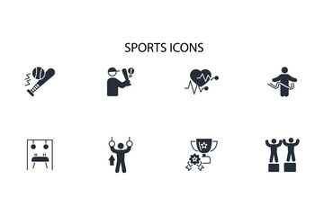 Sports icon set.vector.Editable stroke.linear style sign for use web design,logo.Symbol illustration.