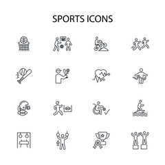 Sports icon set.vector.Editable stroke.linear style sign for use web design,logo.Symbol illustration.