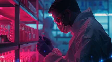 DNA extraction process, doctor focused..