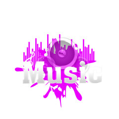 Abstract Music Background with Notes, Woofer Splatter Effect. Png Vector.