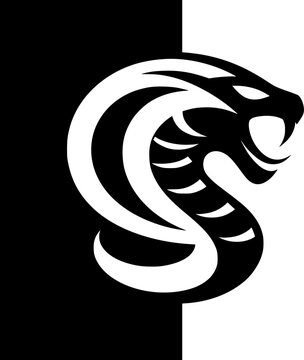 recommend clip art: Black and White Cobra Icon Logotype