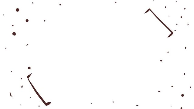 Dots flash on the sides of the image and two brackets move, creating space for inserting text or a logo.