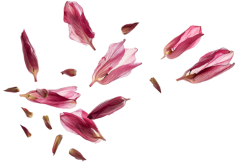 Falling purple bud flower herbal and petal for making tea isolated on background, beautiful botanical herbal.