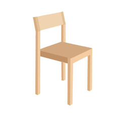 Wooden chair with a square shape.