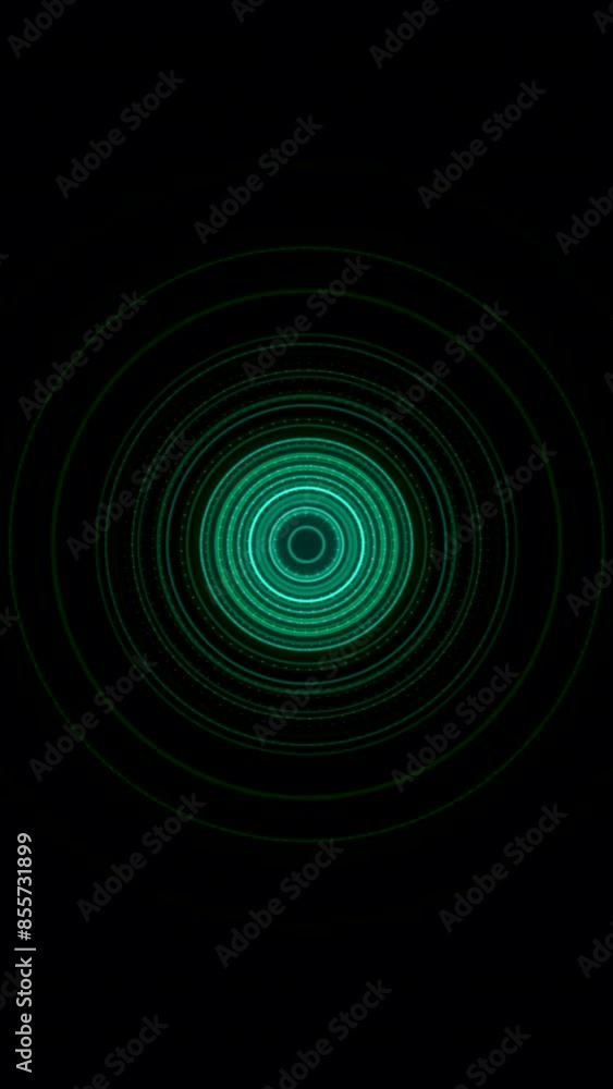 Poster expanding circles background. media. blinking and pulsating rings on a dark backdrop. vertical video