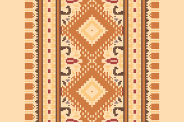 Seamless geometric ethnic asian oriental and tradition pattern design for texture and background. Silk and fabric pattern decoration for carpet, clothing, wrapping and wallpaper