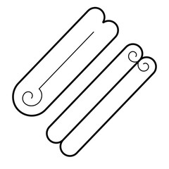 Cinnamon sticks, linear vector icon isolated on white background, Outline svg symbol, simple black and white icon