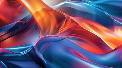Naklejka premium Abstract Liquid Swirls of Orange, Red, and Blue