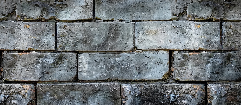 Aufkleber Cinder block wall background, brick texture Concrete block wall. Gray background of Cement block wall. with copy space image. Place for adding text or design